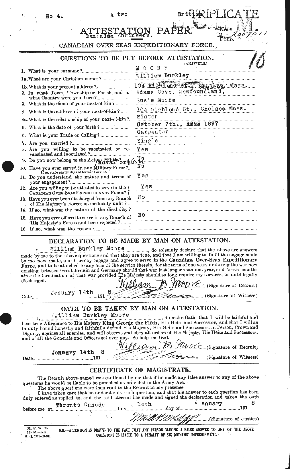 Personnel Records of the First World War - CEF 505783a