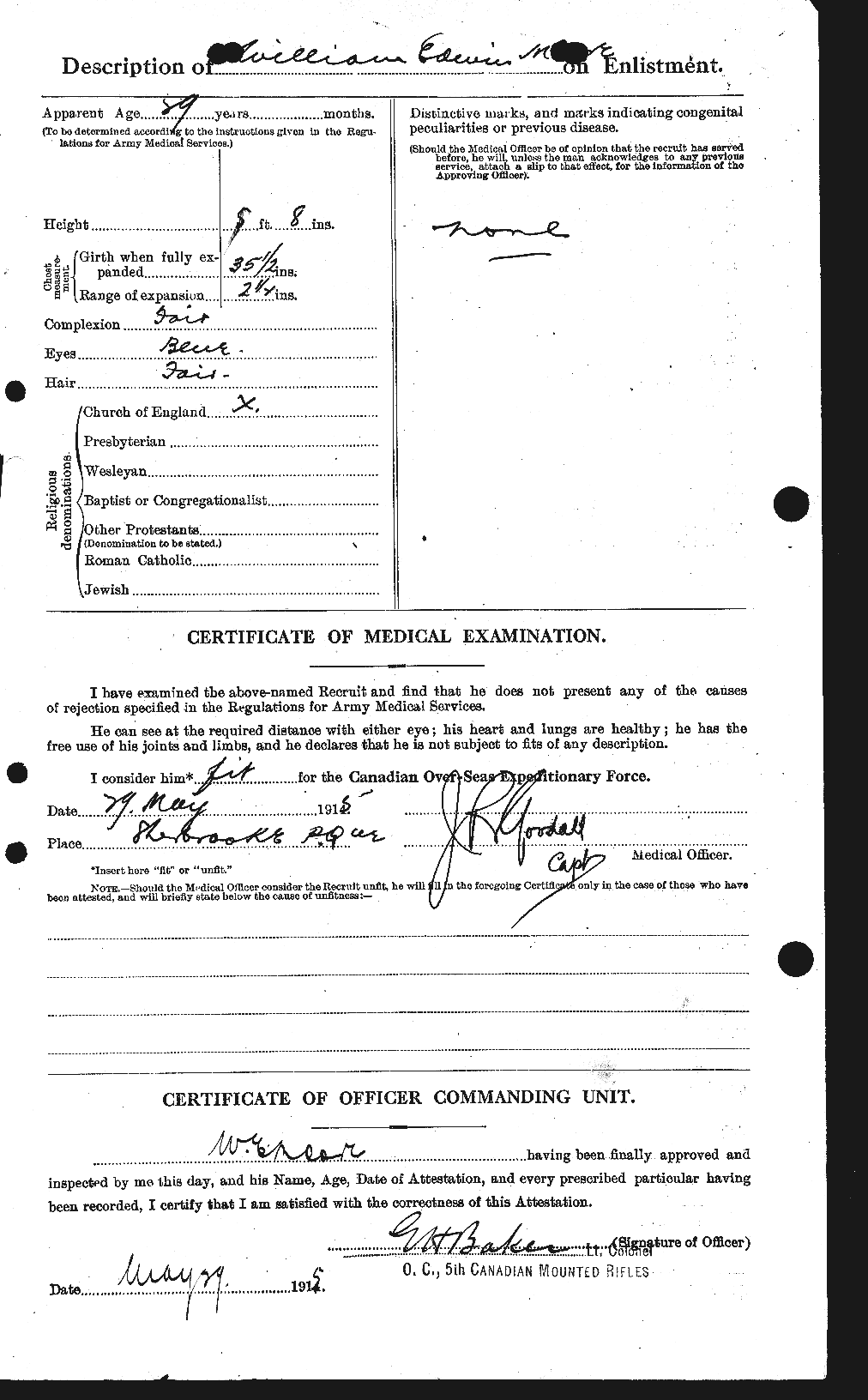 Personnel Records of the First World War - CEF 505793b