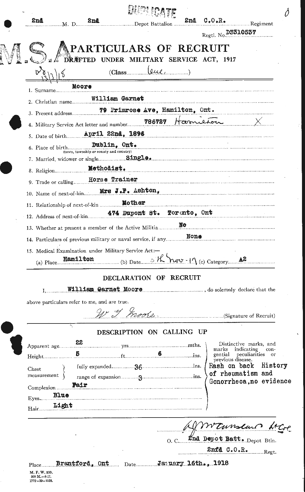 Personnel Records of the First World War - CEF 505810a