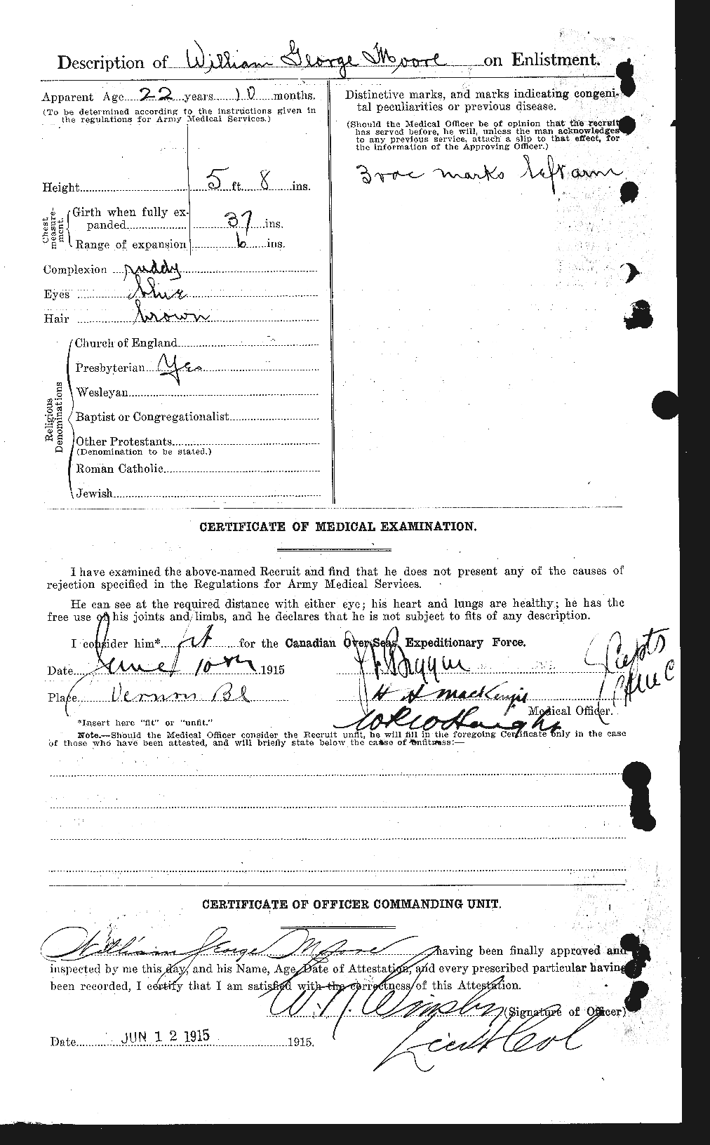 Dossiers du Personnel de la Première Guerre mondiale - CEC 505812b