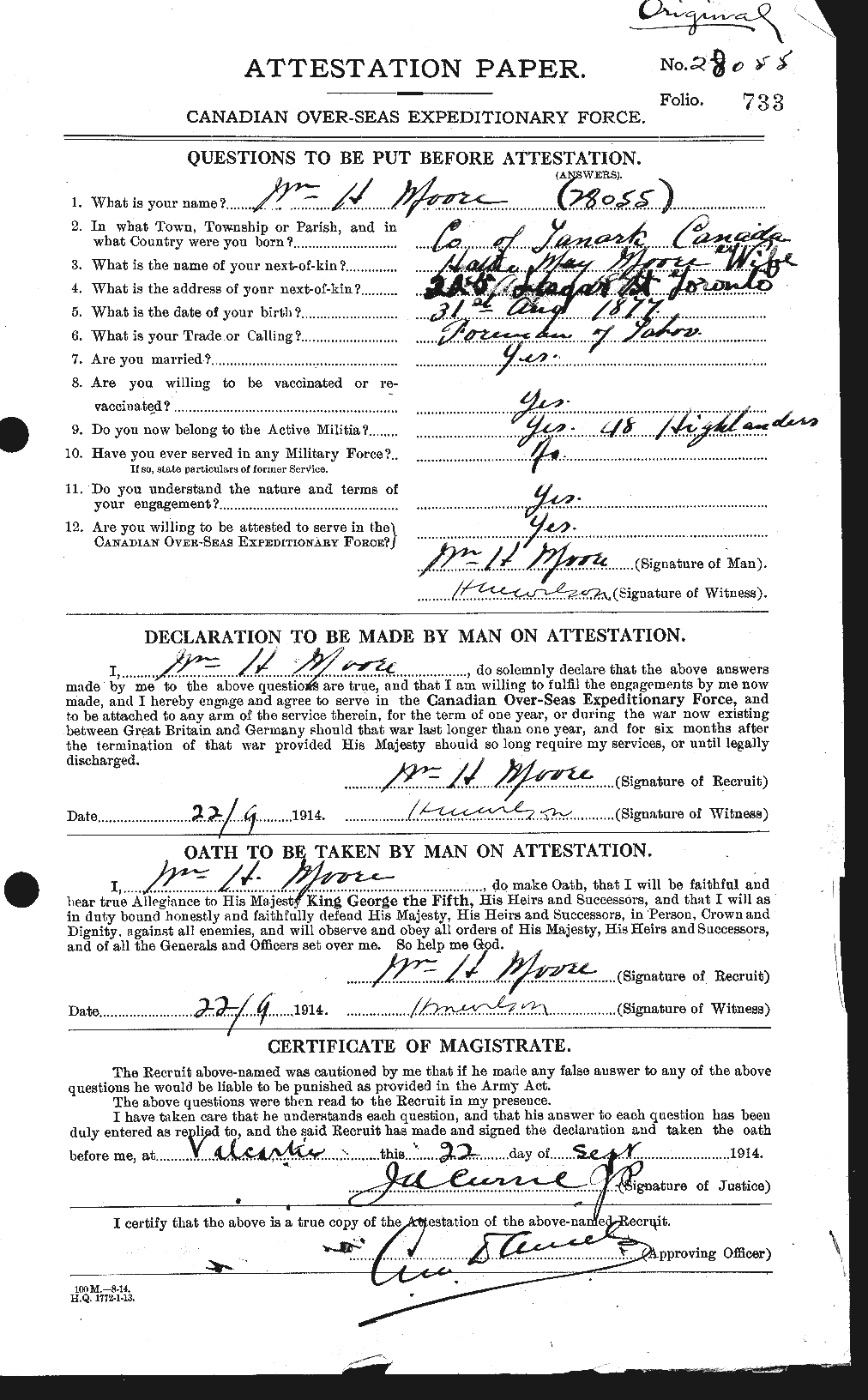 Personnel Records of the First World War - CEF 505817a