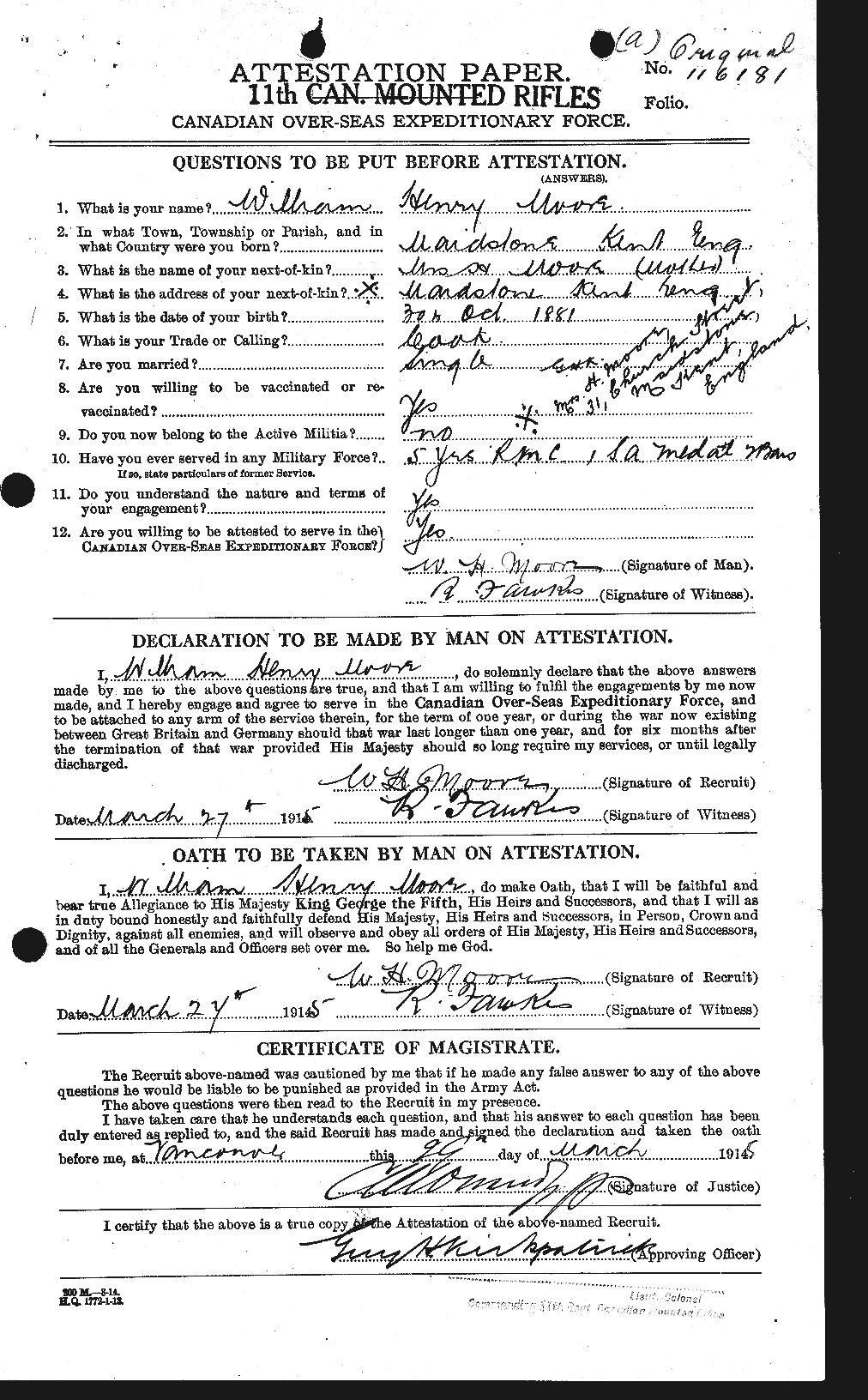 Personnel Records of the First World War - CEF 505827a