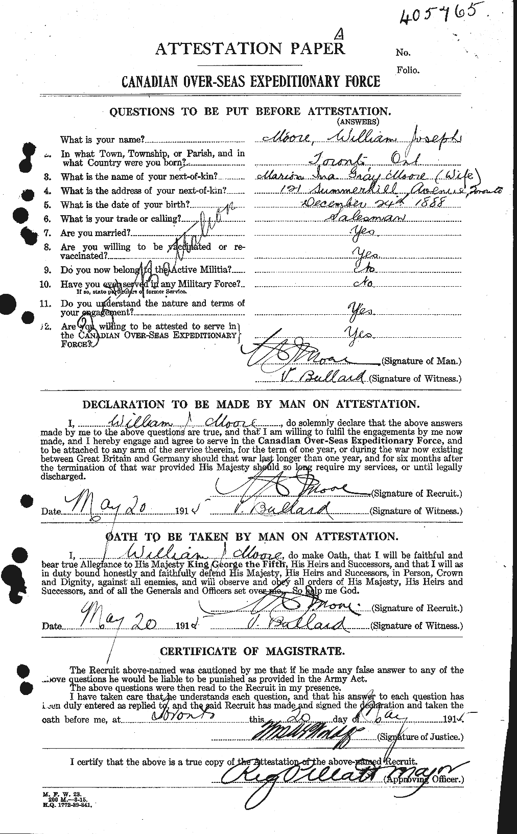 Personnel Records of the First World War - CEF 505851a