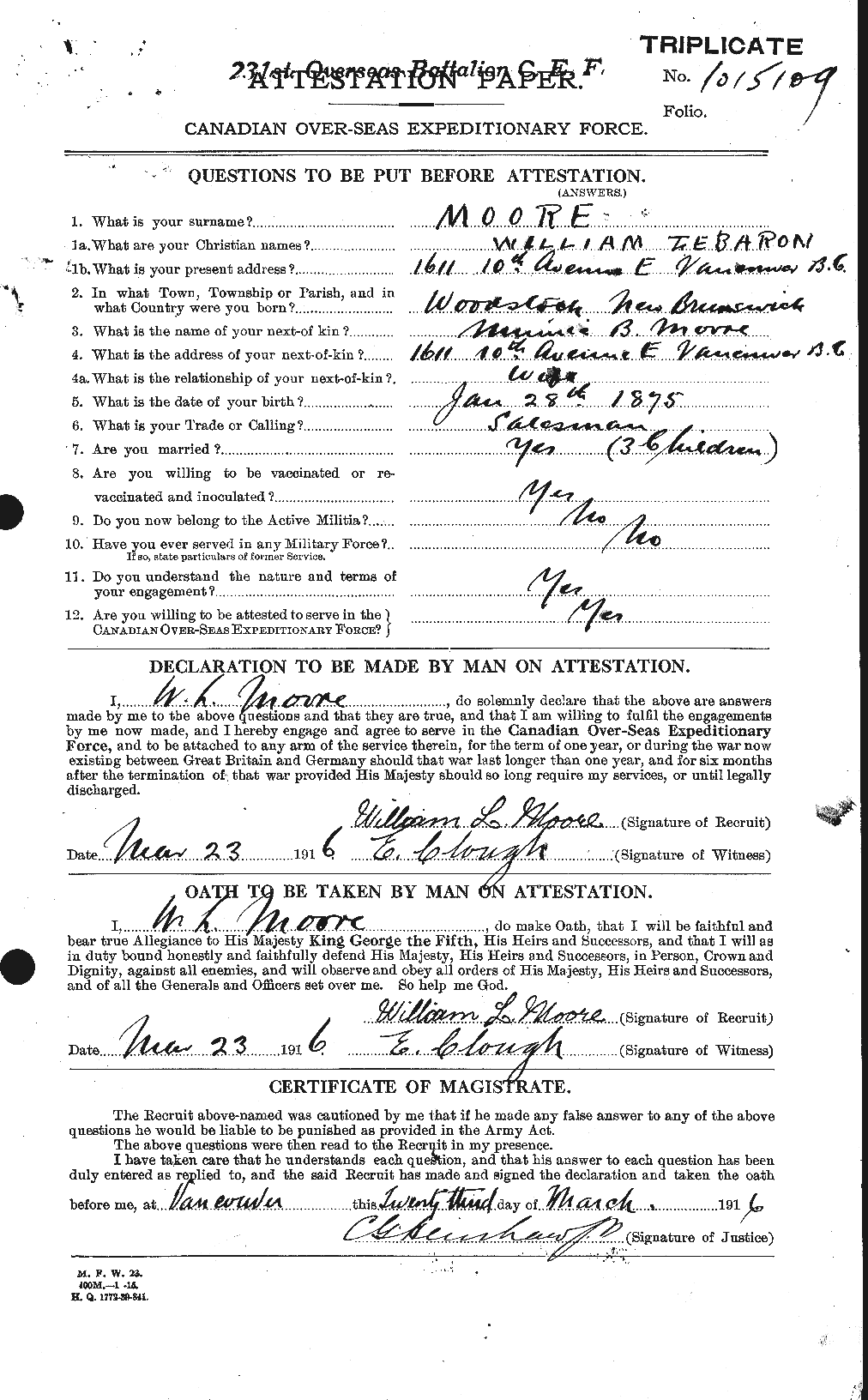 Personnel Records of the First World War - CEF 505853a