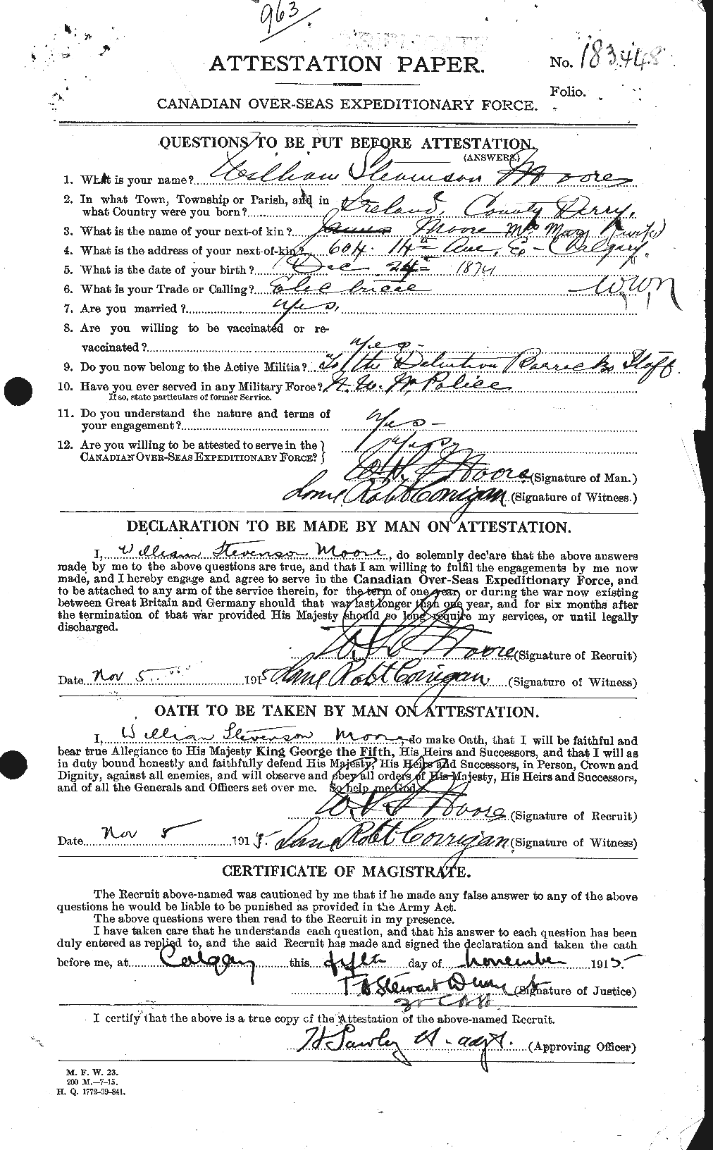Personnel Records of the First World War - CEF 505871a