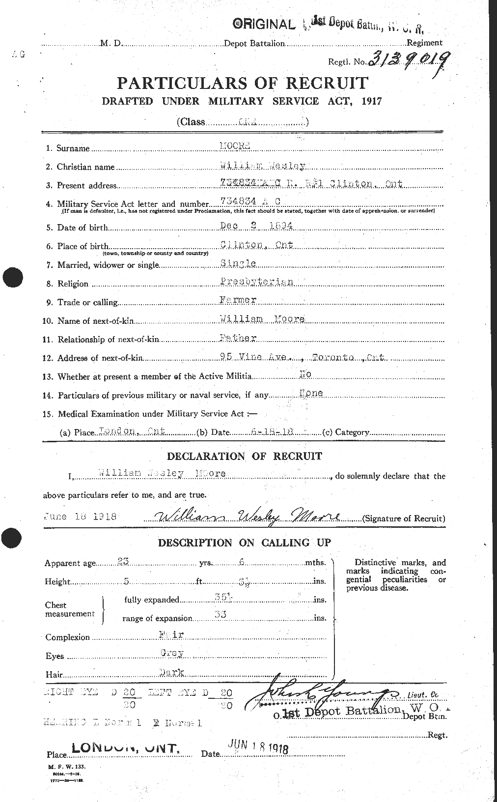 Personnel Records of the First World War - CEF 505874a