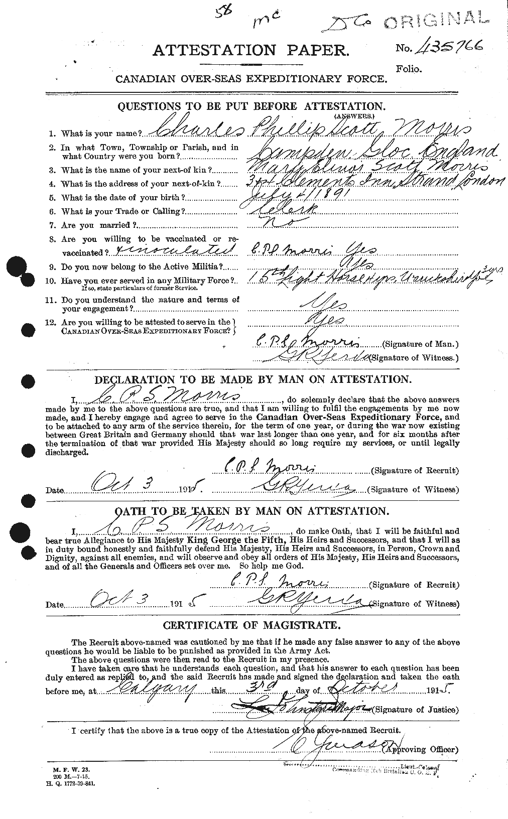 Personnel Records of the First World War - CEF 506059a