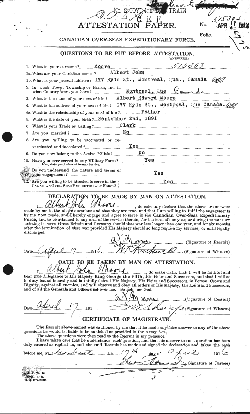 Personnel Records of the First World War - CEF 506352a