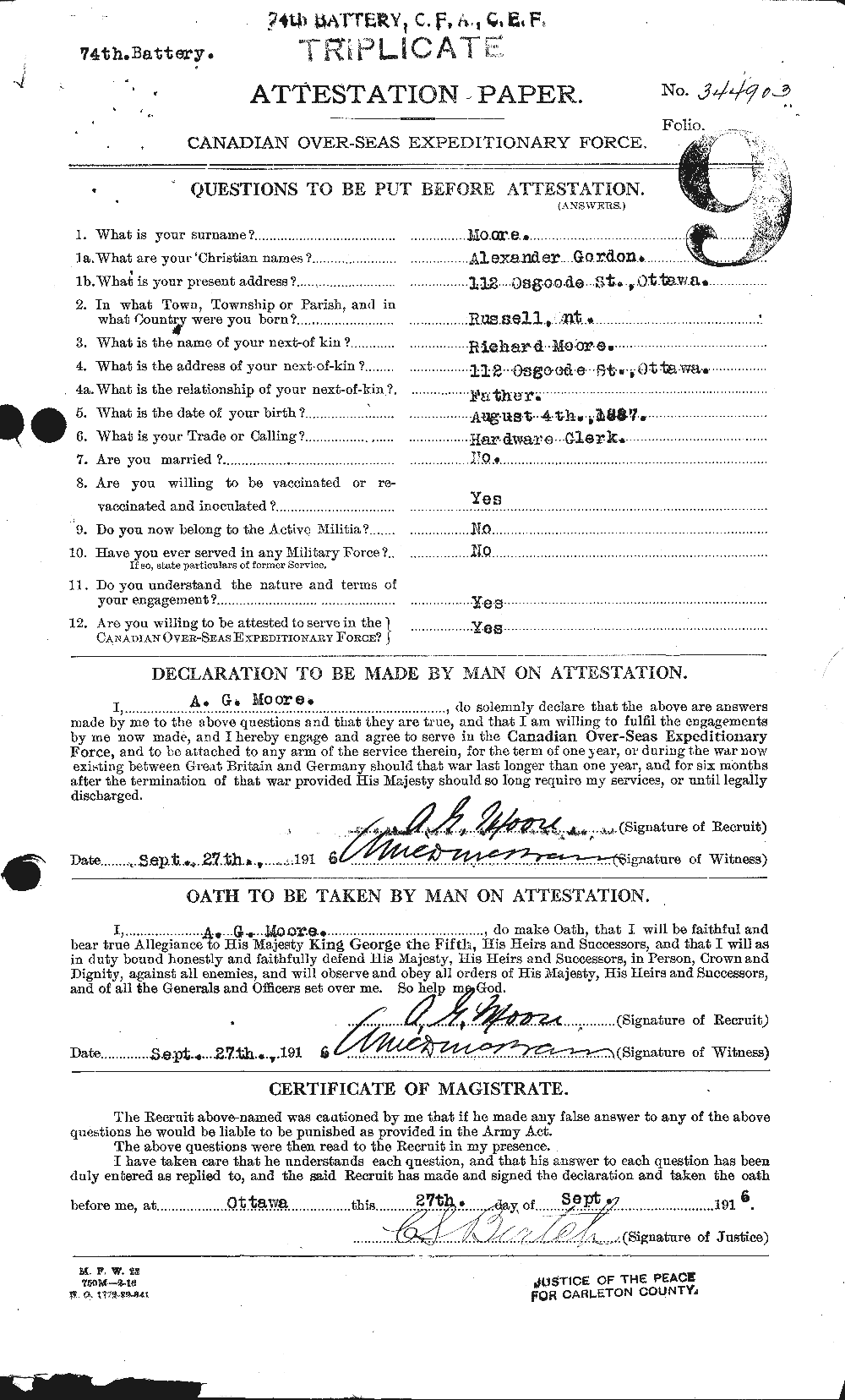 Personnel Records of the First World War - CEF 506367a