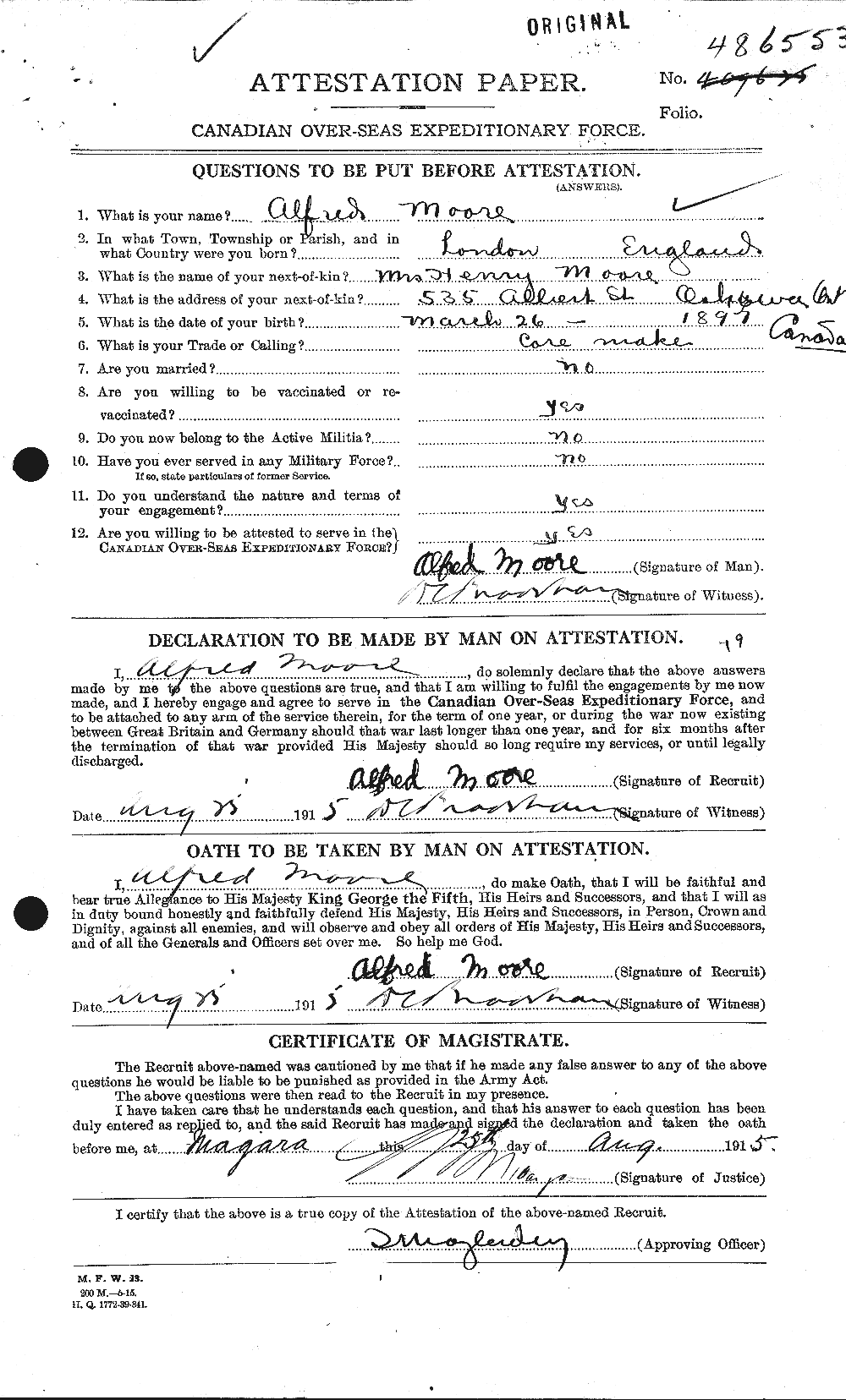 Personnel Records of the First World War - CEF 506374a