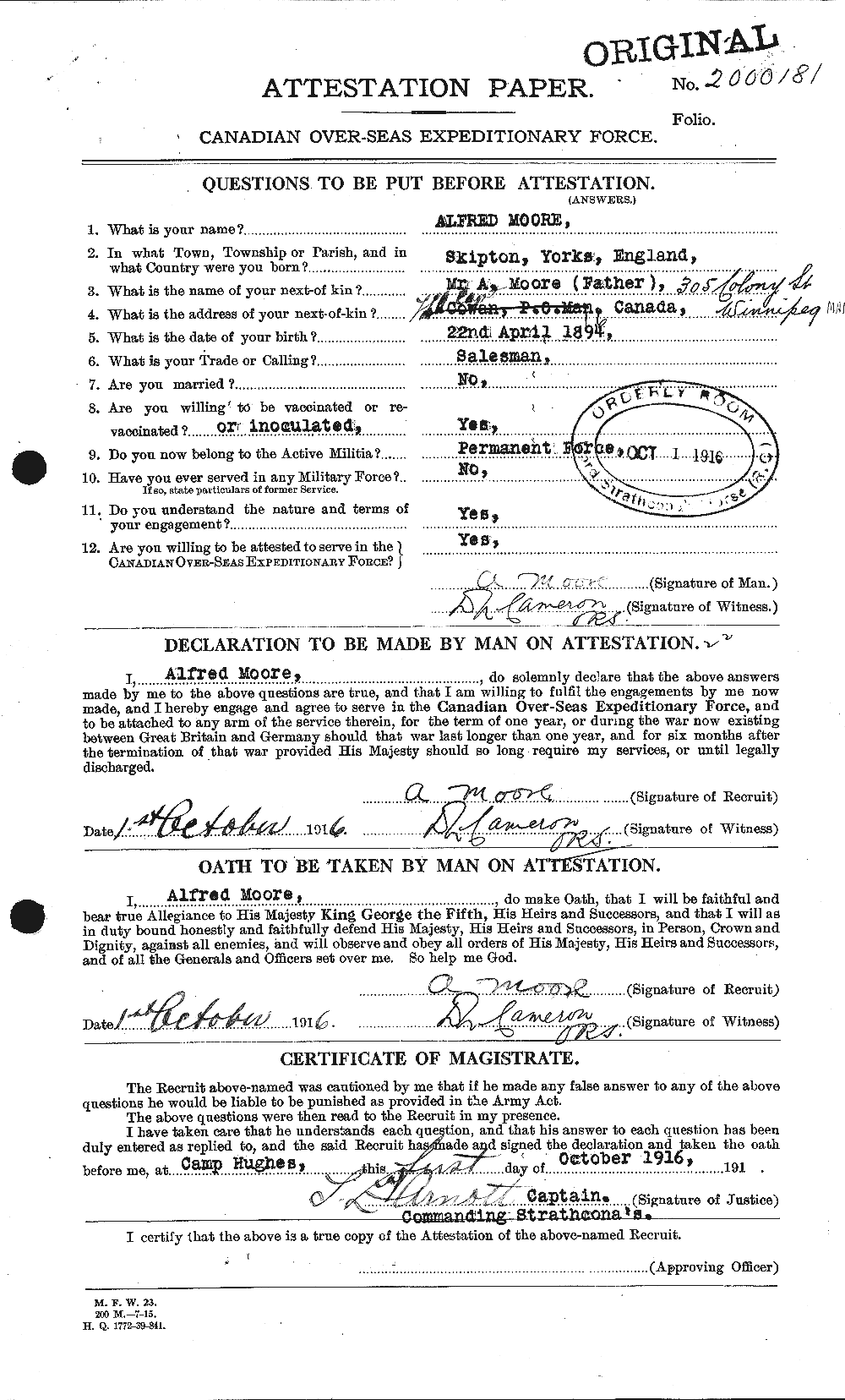 Personnel Records of the First World War - CEF 506379a
