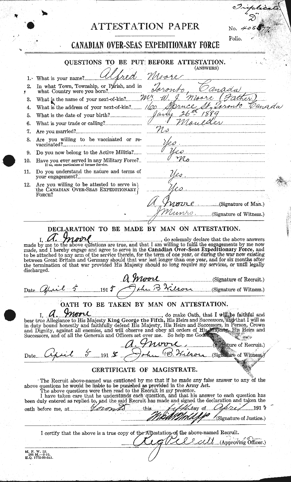Personnel Records of the First World War - CEF 506381a