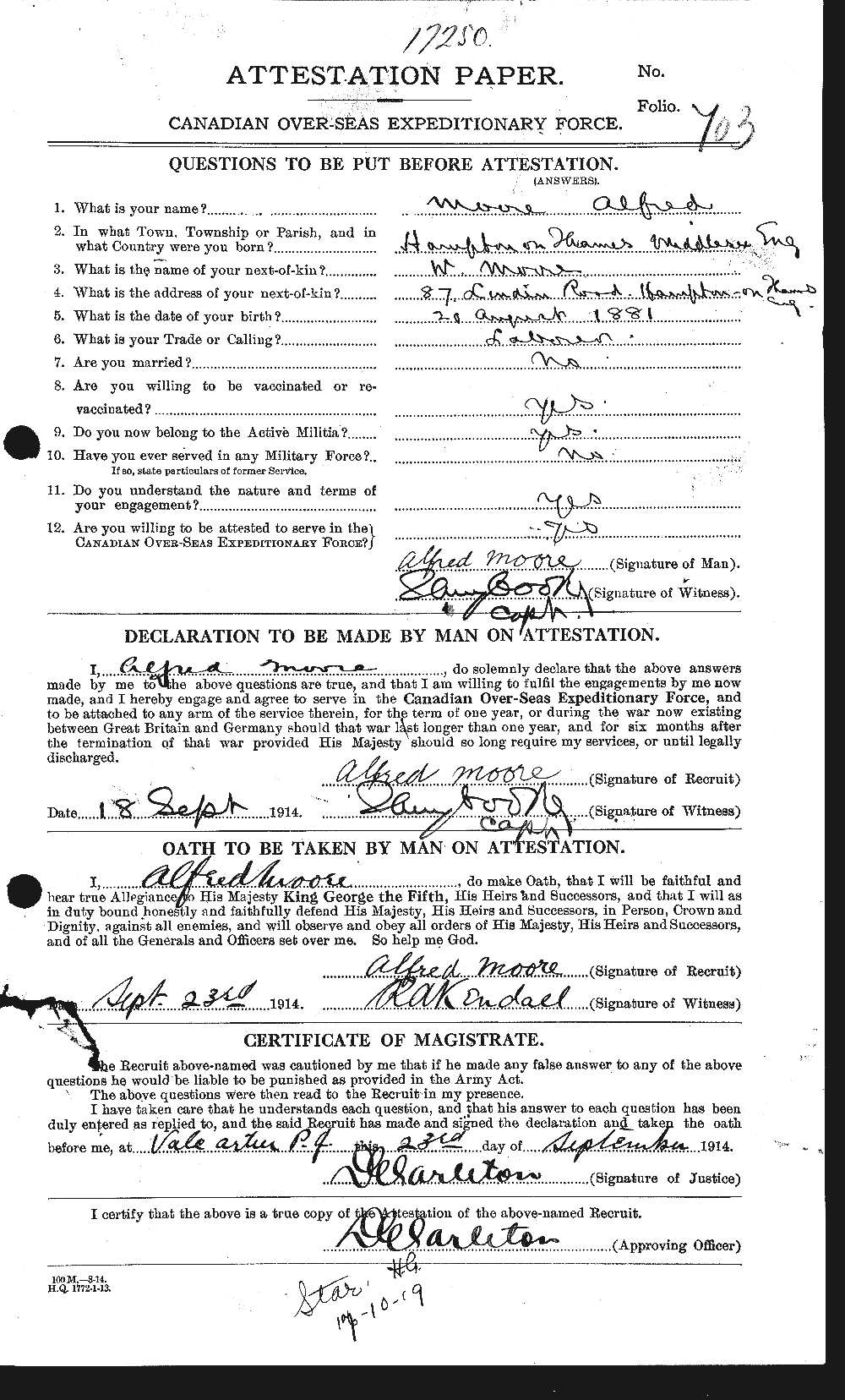 Personnel Records of the First World War - CEF 506383a