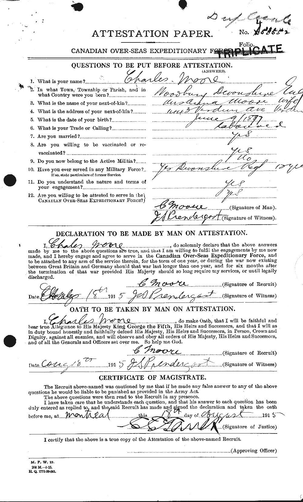 Personnel Records of the First World War - CEF 506482a