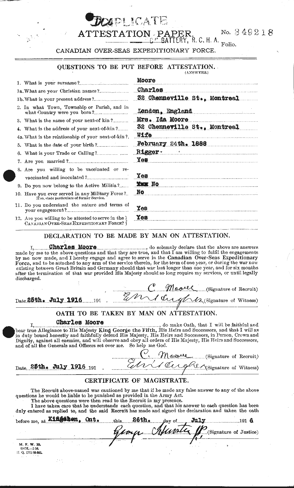 Personnel Records of the First World War - CEF 506483a