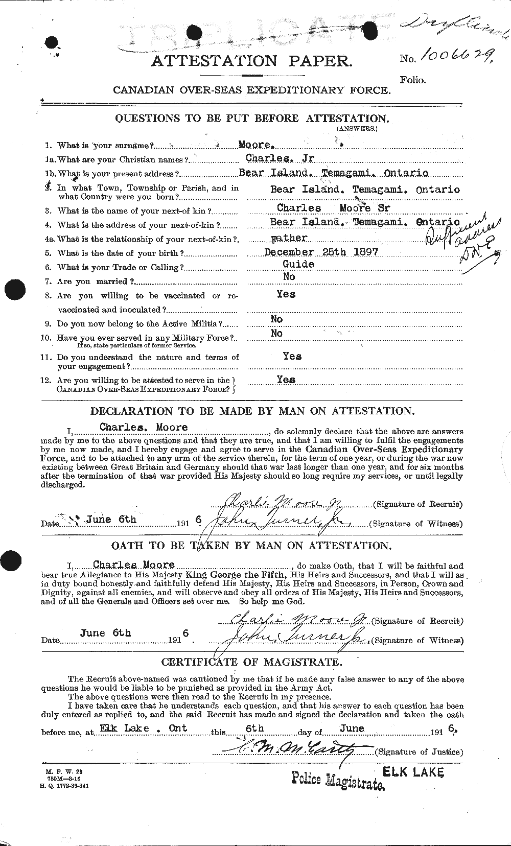 Personnel Records of the First World War - CEF 506487a