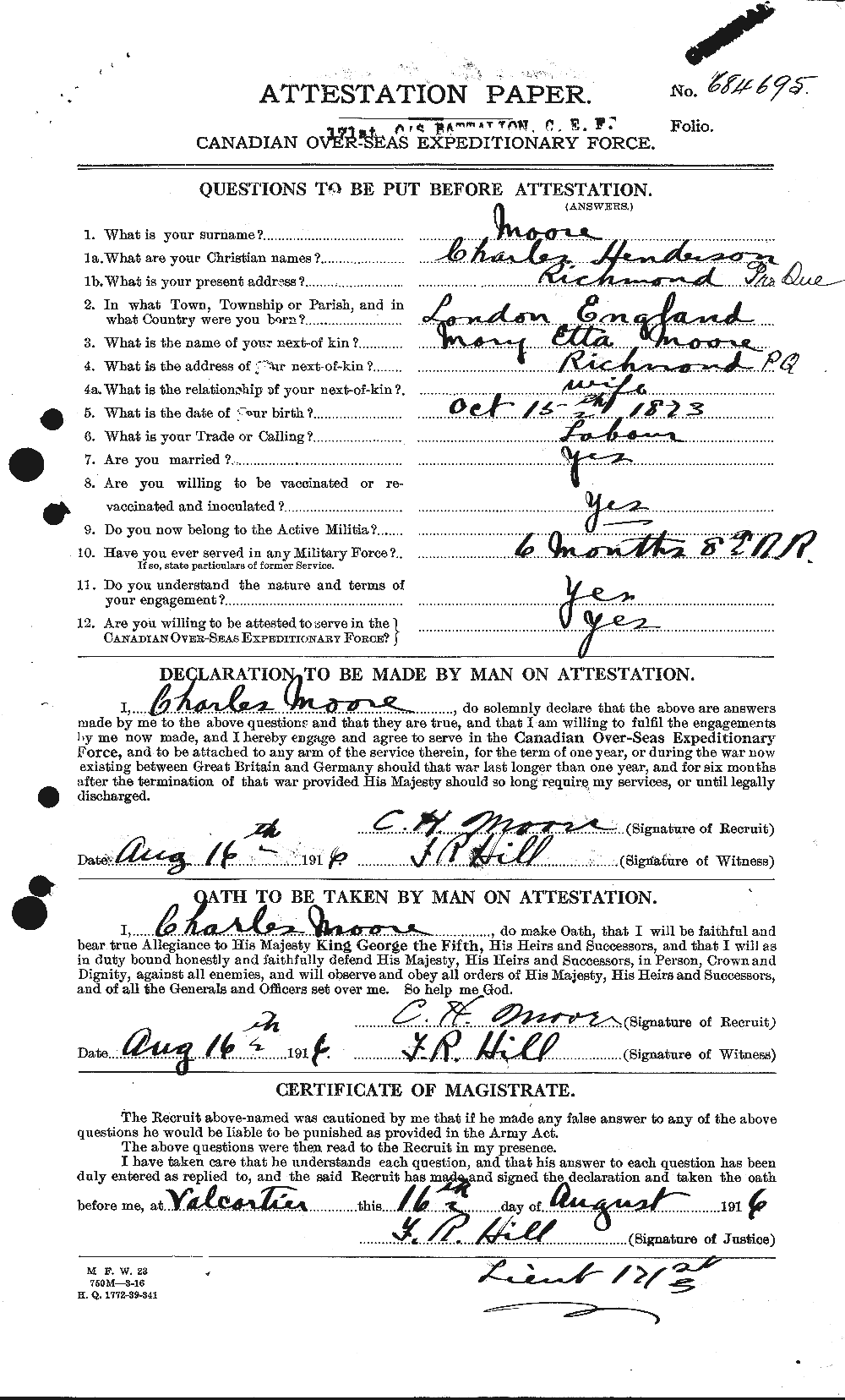 Personnel Records of the First World War - CEF 506509a