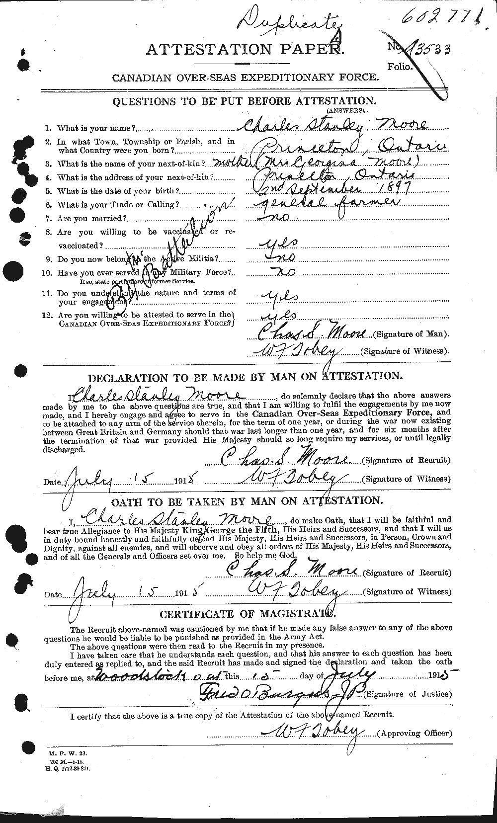 Personnel Records of the First World War - CEF 506517a