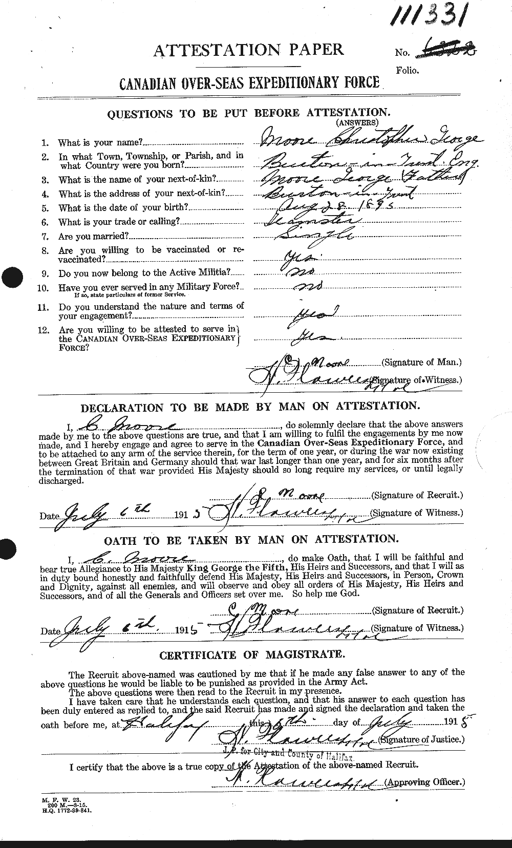 Personnel Records of the First World War - CEF 506528a
