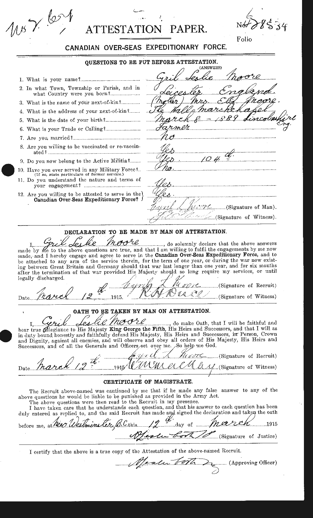 Personnel Records of the First World War - CEF 506559a