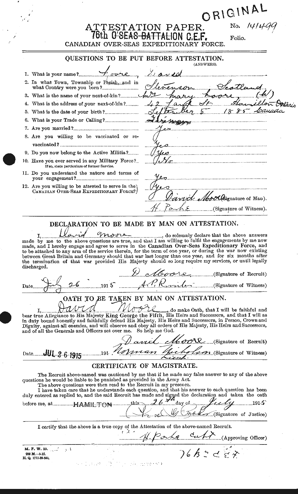 Personnel Records of the First World War - CEF 506564a