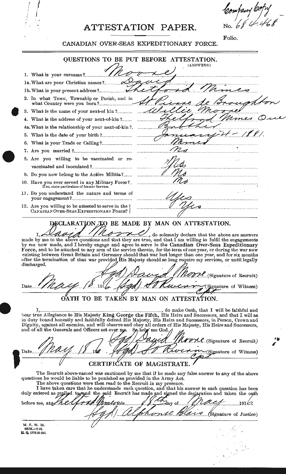 Personnel Records of the First World War - CEF 506566a
