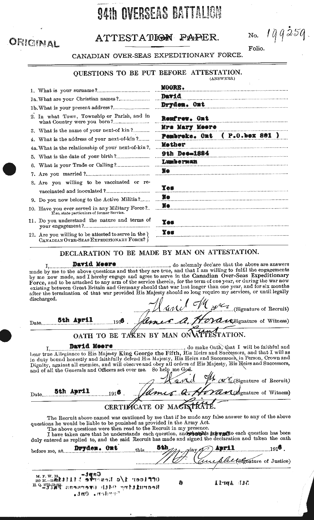 Personnel Records of the First World War - CEF 506568a