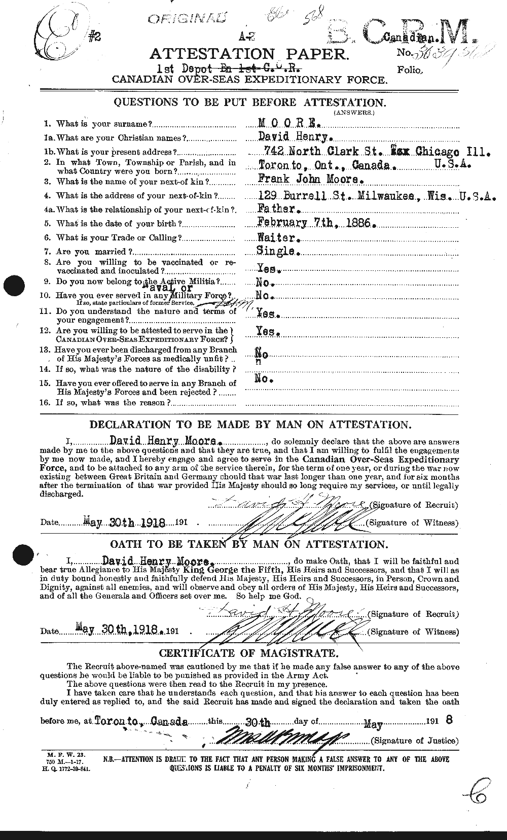 Personnel Records of the First World War - CEF 506573a