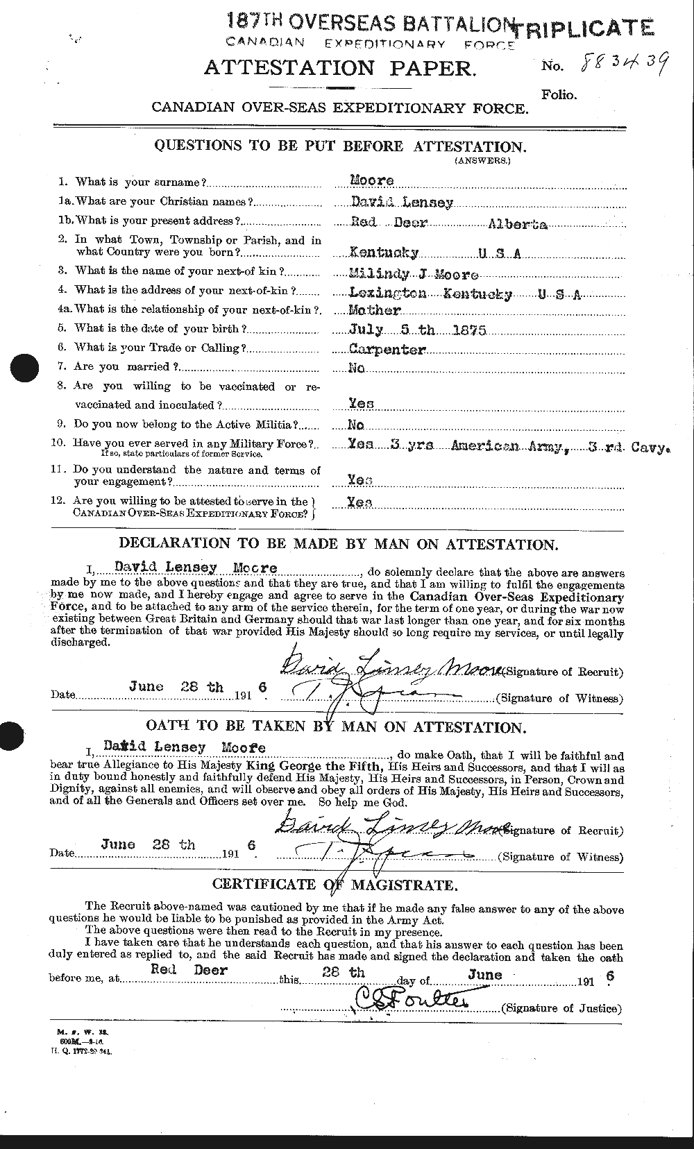 Personnel Records of the First World War - CEF 506574a