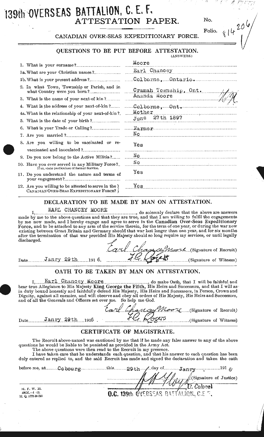 Personnel Records of the First World War - CEF 506597a