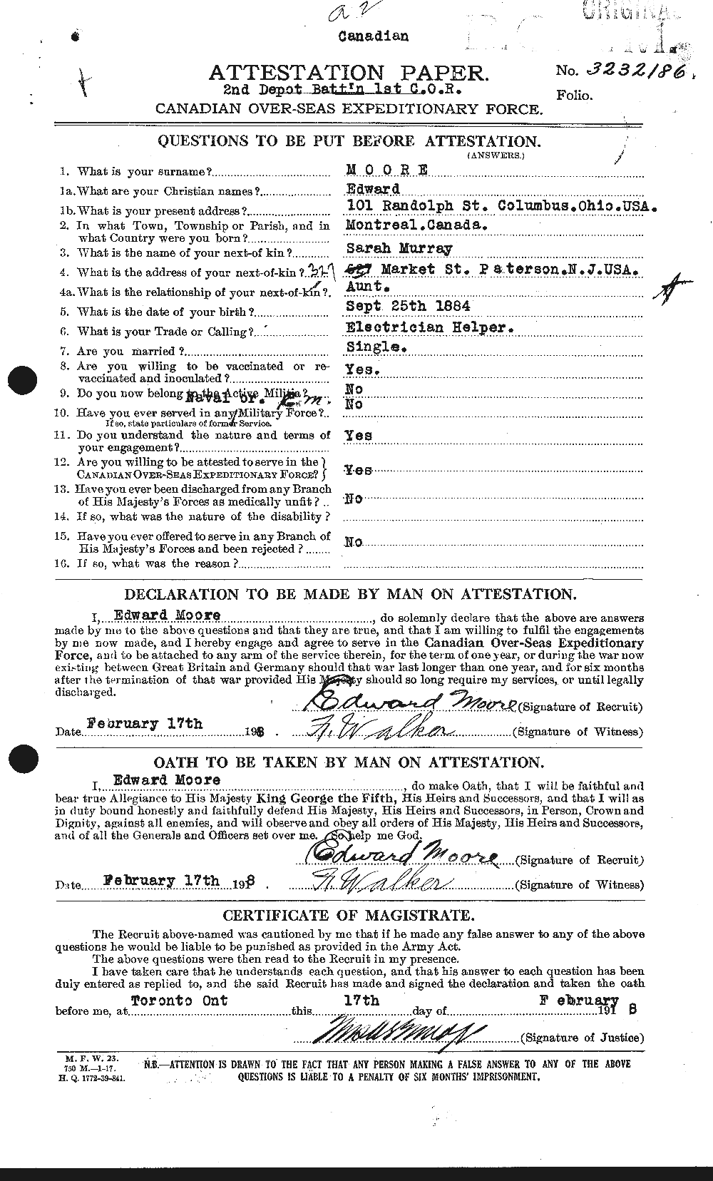 Personnel Records of the First World War - CEF 506617a