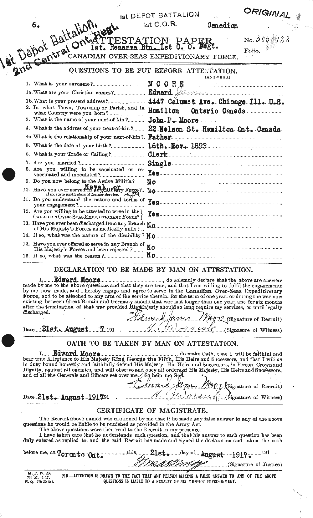 Personnel Records of the First World War - CEF 506634a