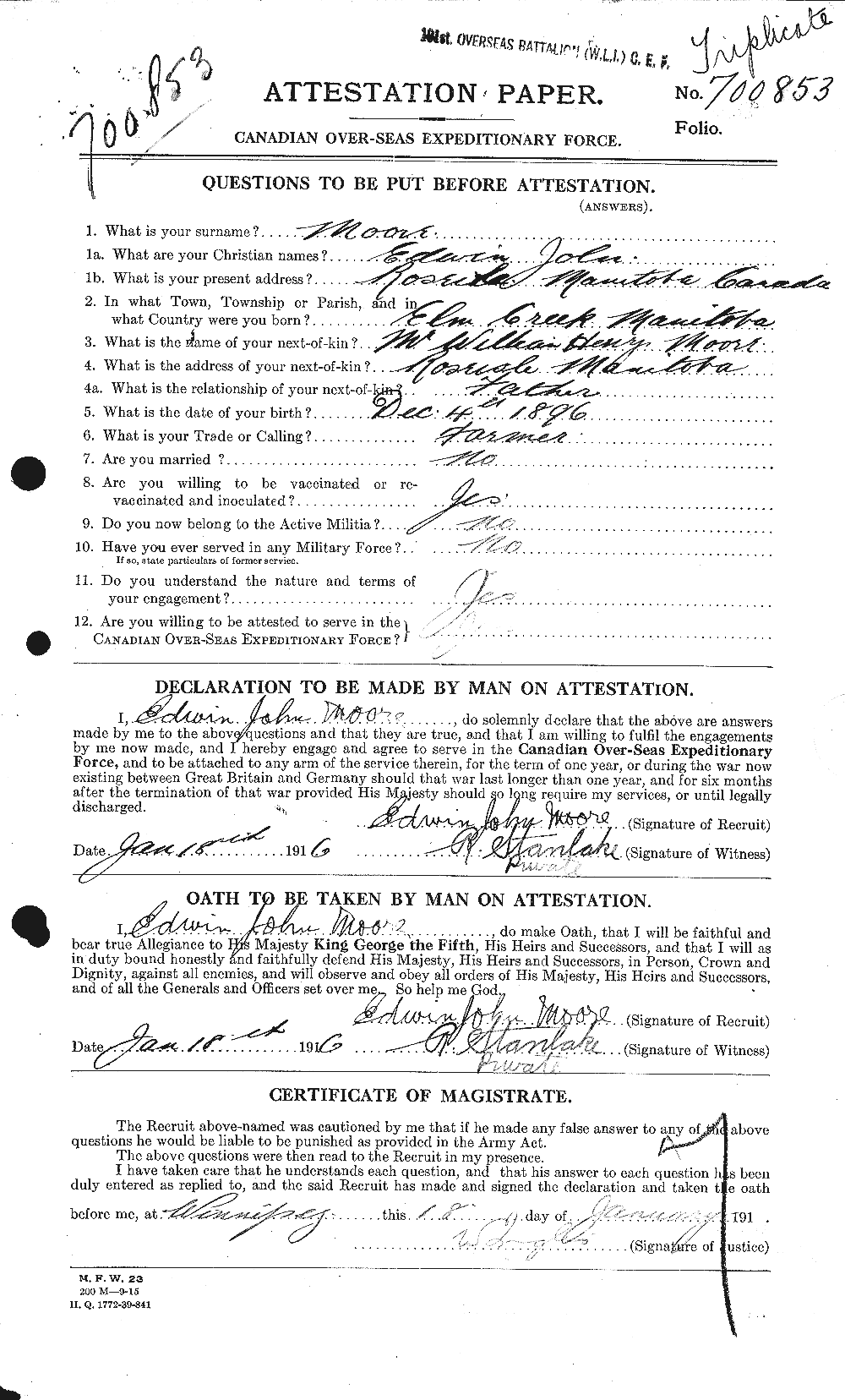 Personnel Records of the First World War - CEF 506646a