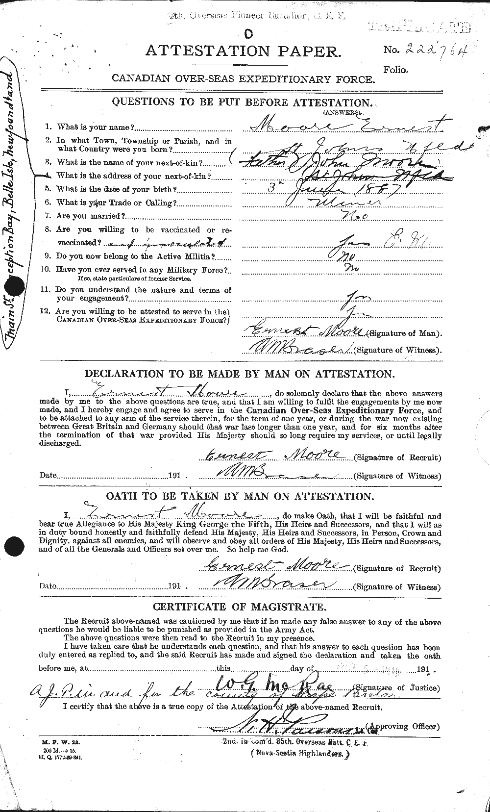 Personnel Records of the First World War - CEF 506658a