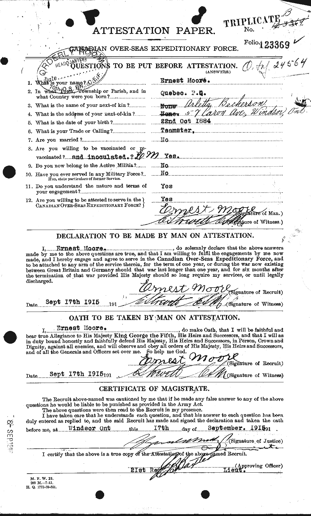 Personnel Records of the First World War - CEF 506659a