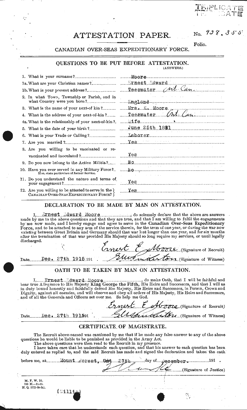 Personnel Records of the First World War - CEF 506665a