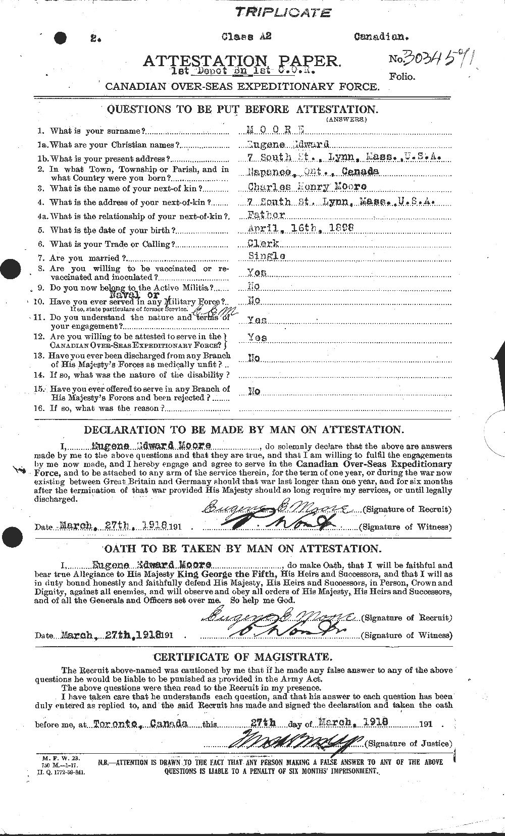 Personnel Records of the First World War - CEF 506674a