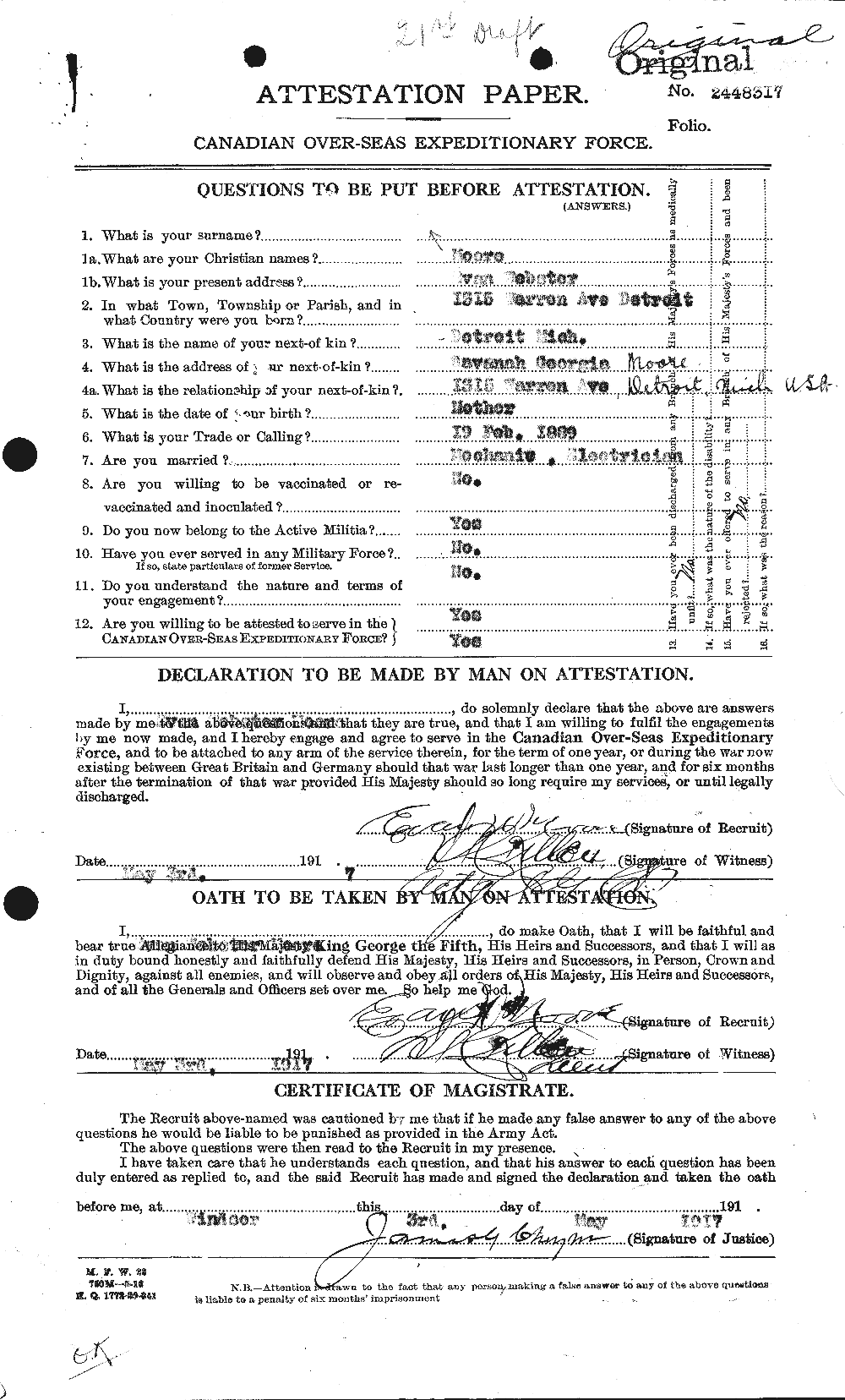 Personnel Records of the First World War - CEF 506677a