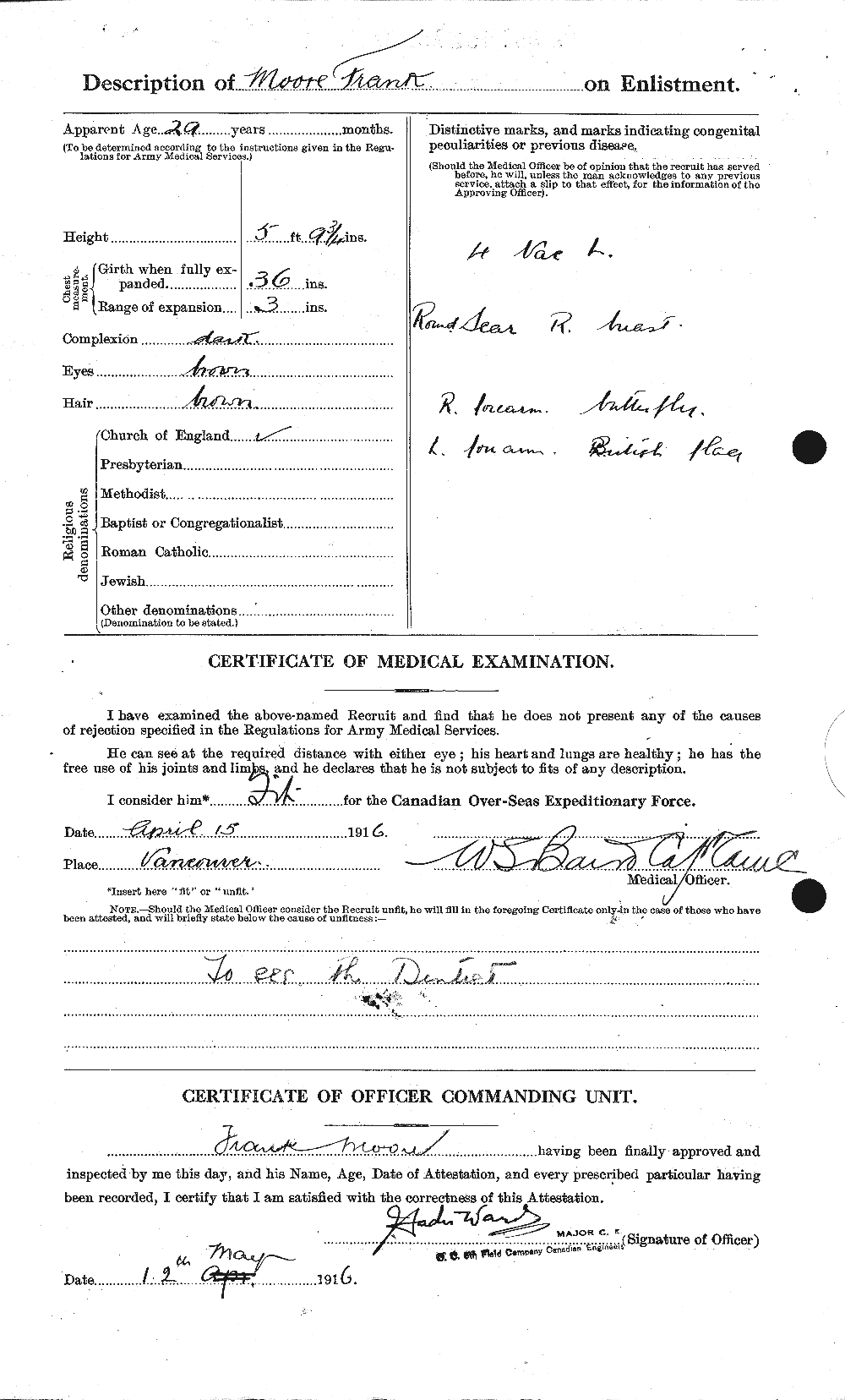 Dossiers du Personnel de la Première Guerre mondiale - CEC 506694b