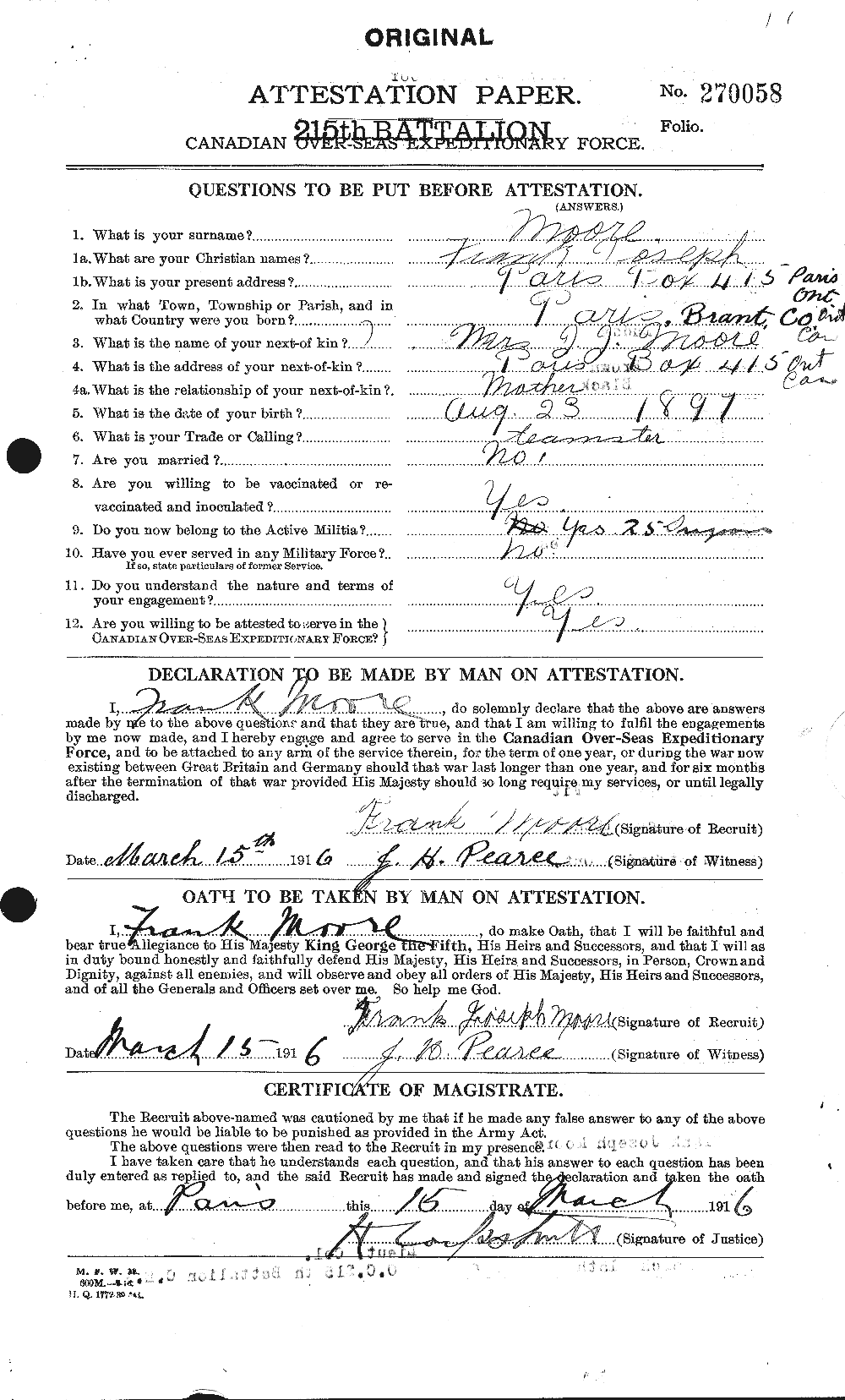 Personnel Records of the First World War - CEF 506706a