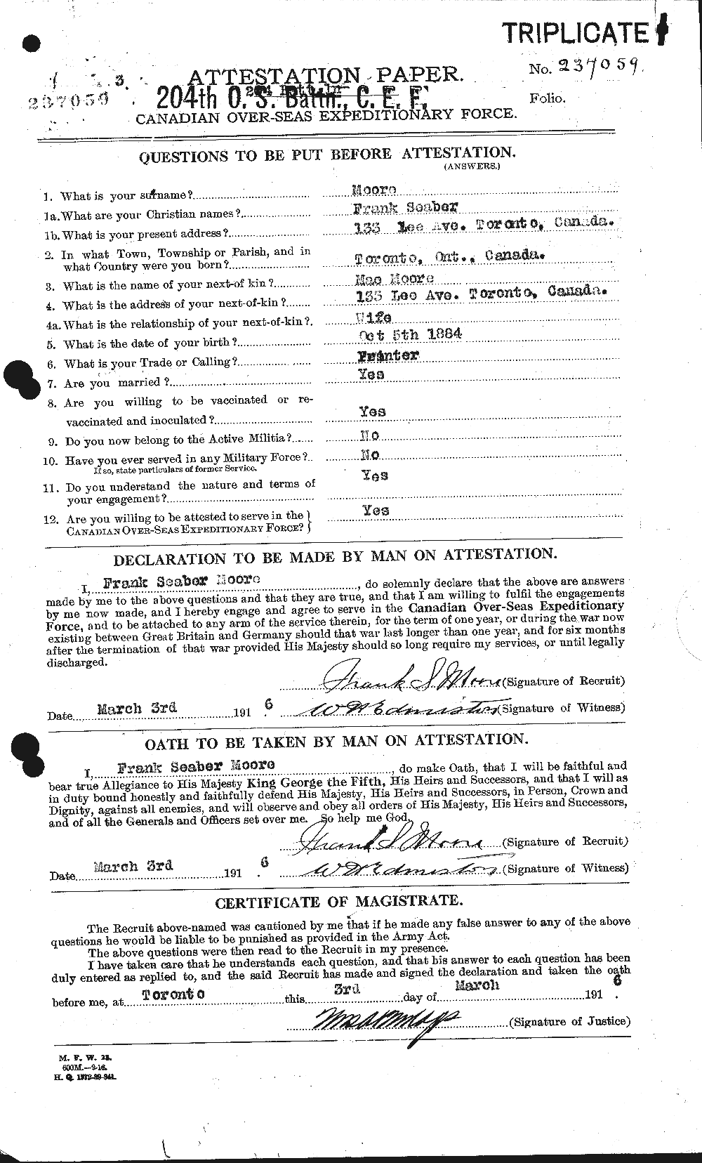 Personnel Records of the First World War - CEF 506715a