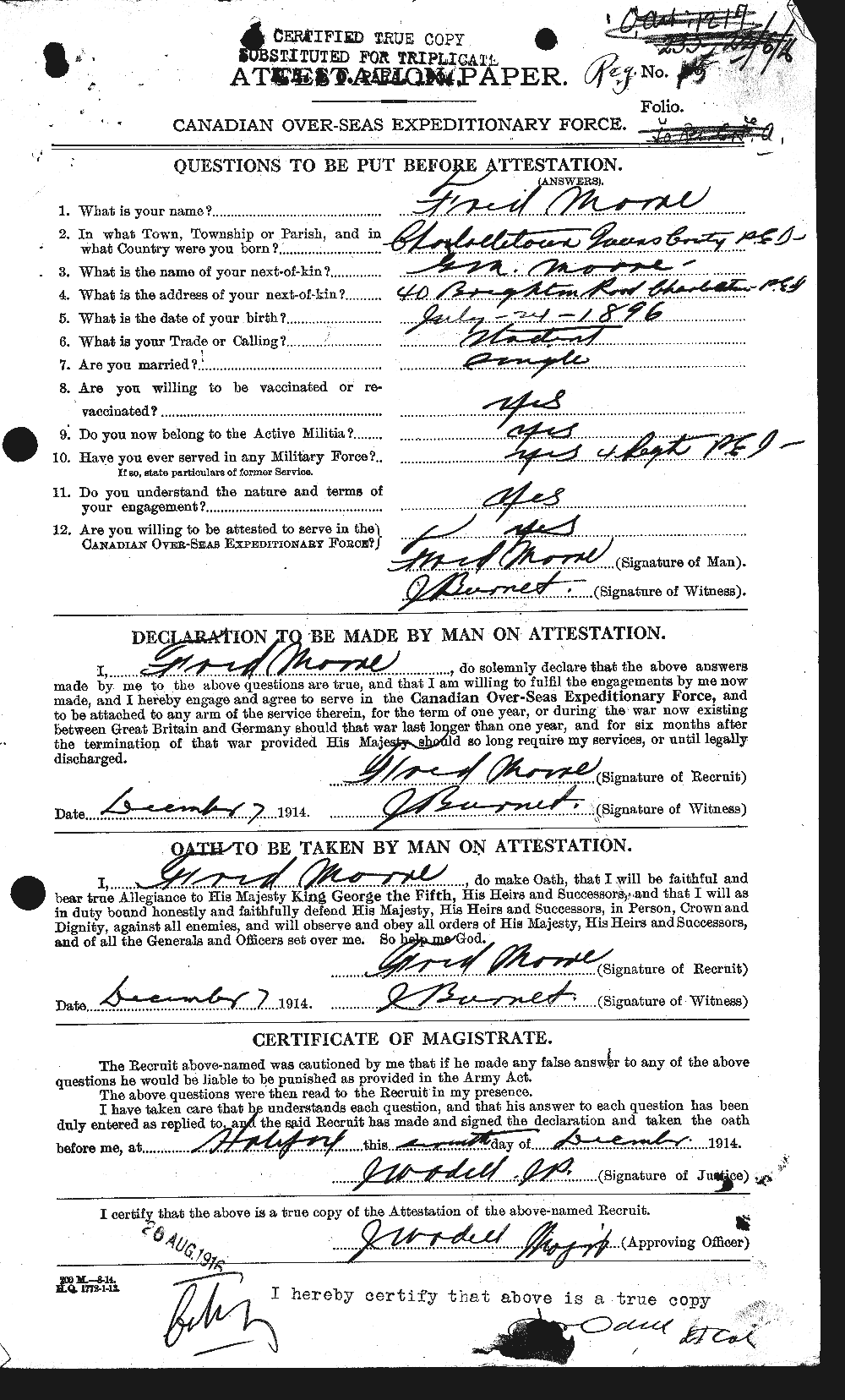 Personnel Records of the First World War - CEF 506719a