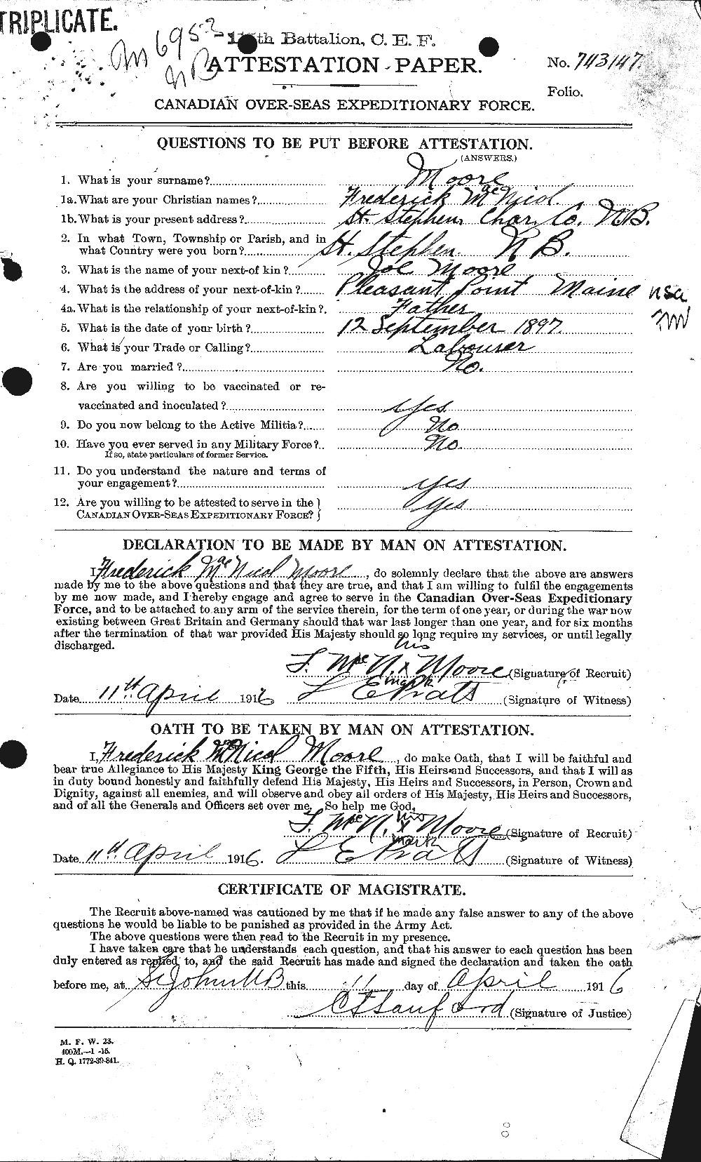 Personnel Records of the First World War - CEF 506754a