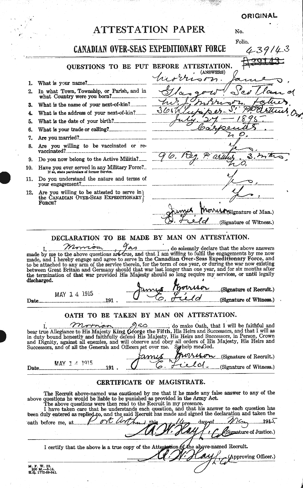 Personnel Records of the First World War - CEF 506898a