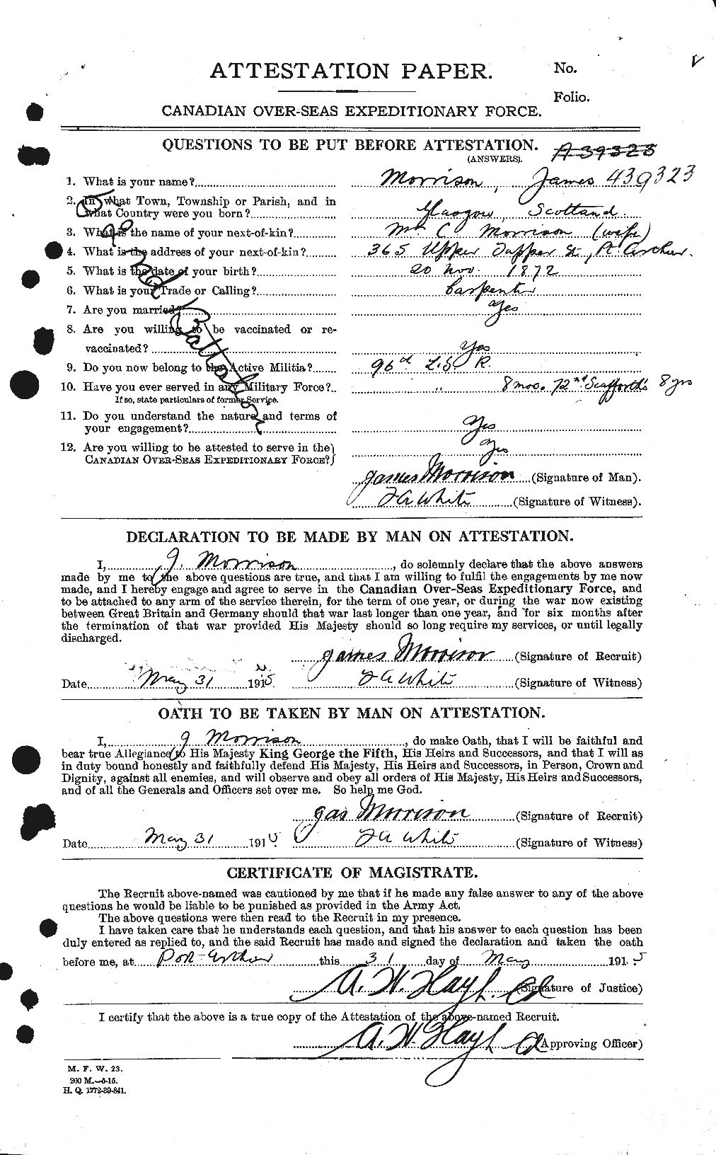 Personnel Records of the First World War - CEF 506905a
