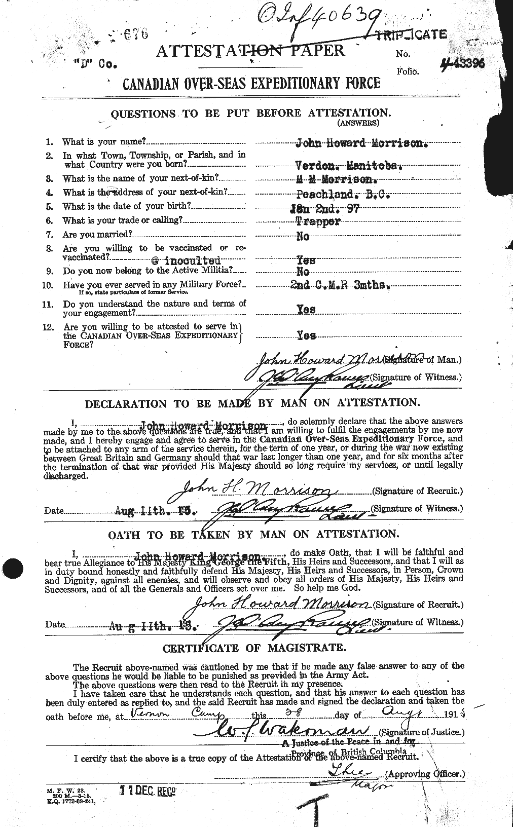 Personnel Records of the First World War - CEF 507039a