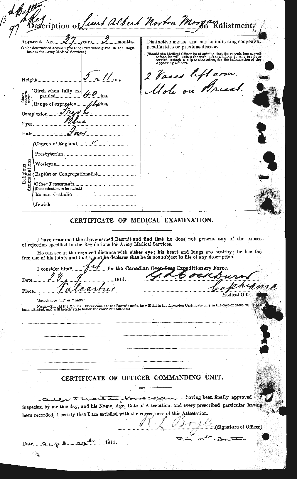 Dossiers du Personnel de la Première Guerre mondiale - CEC 507467b