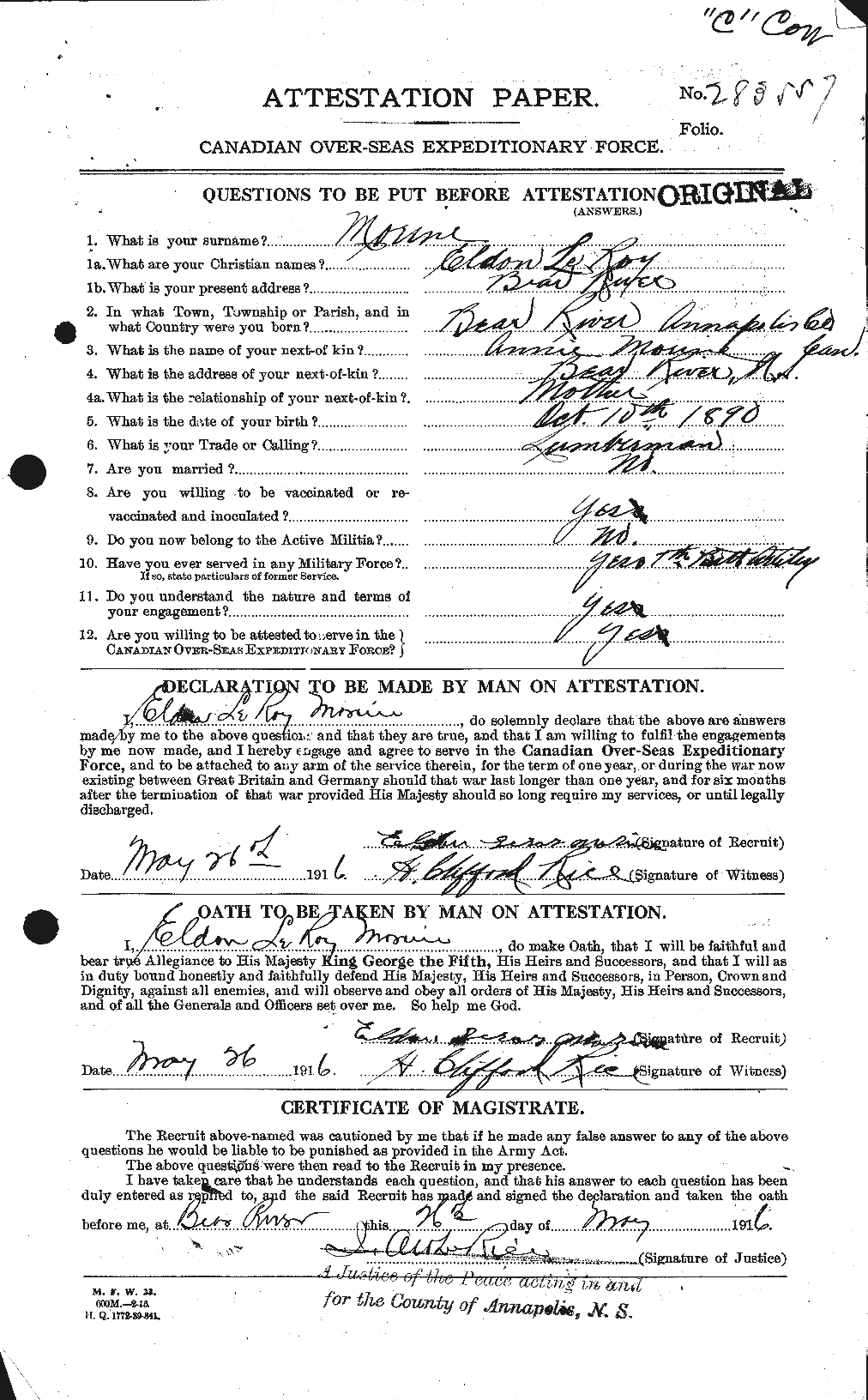 Personnel Records of the First World War - CEF 507916a