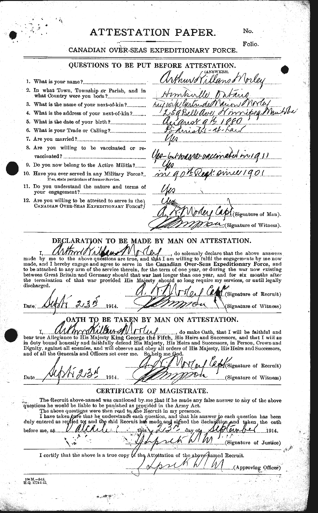 Personnel Records of the First World War - CEF 508030a