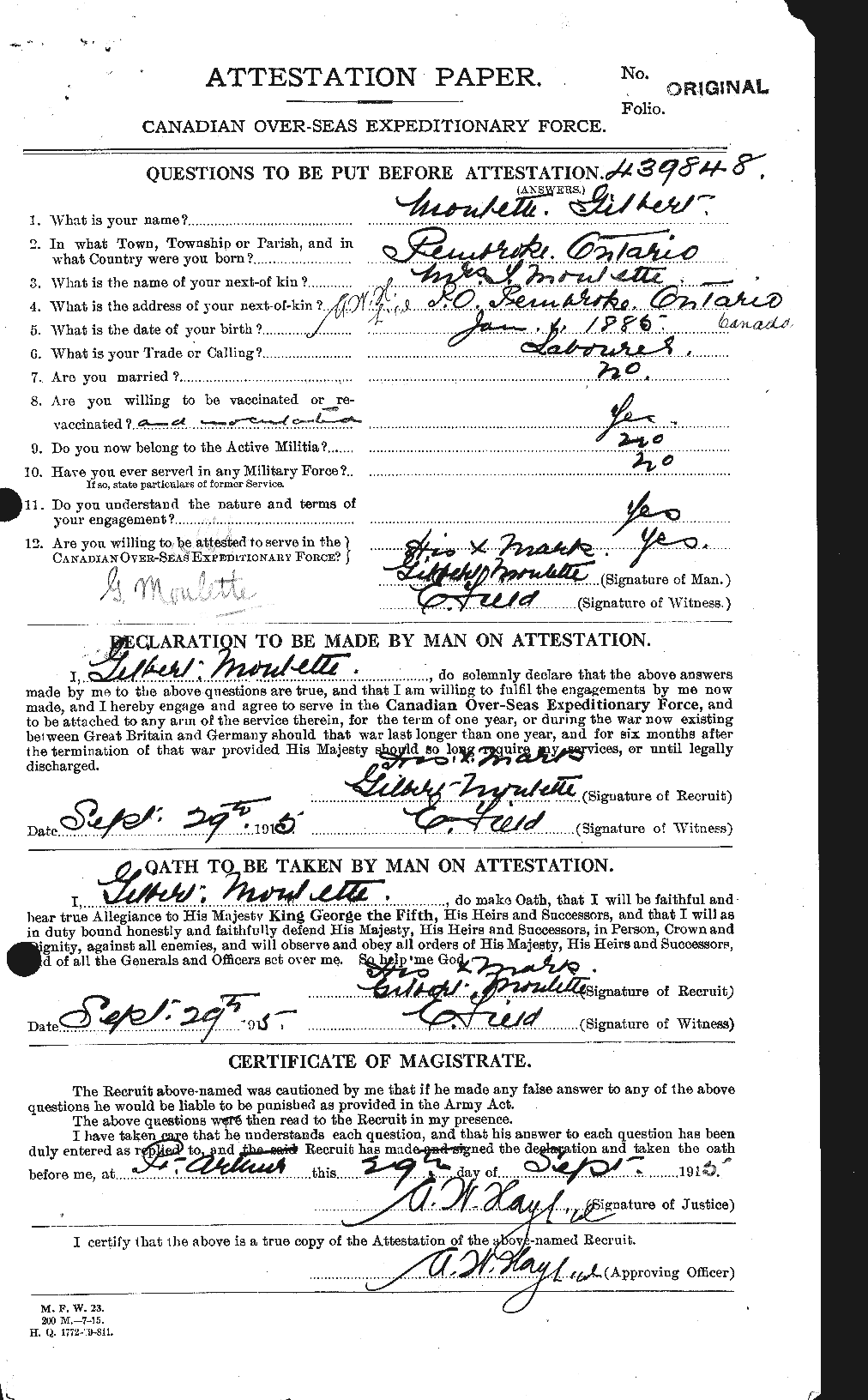 Personnel Records of the First World War - CEF 508398a